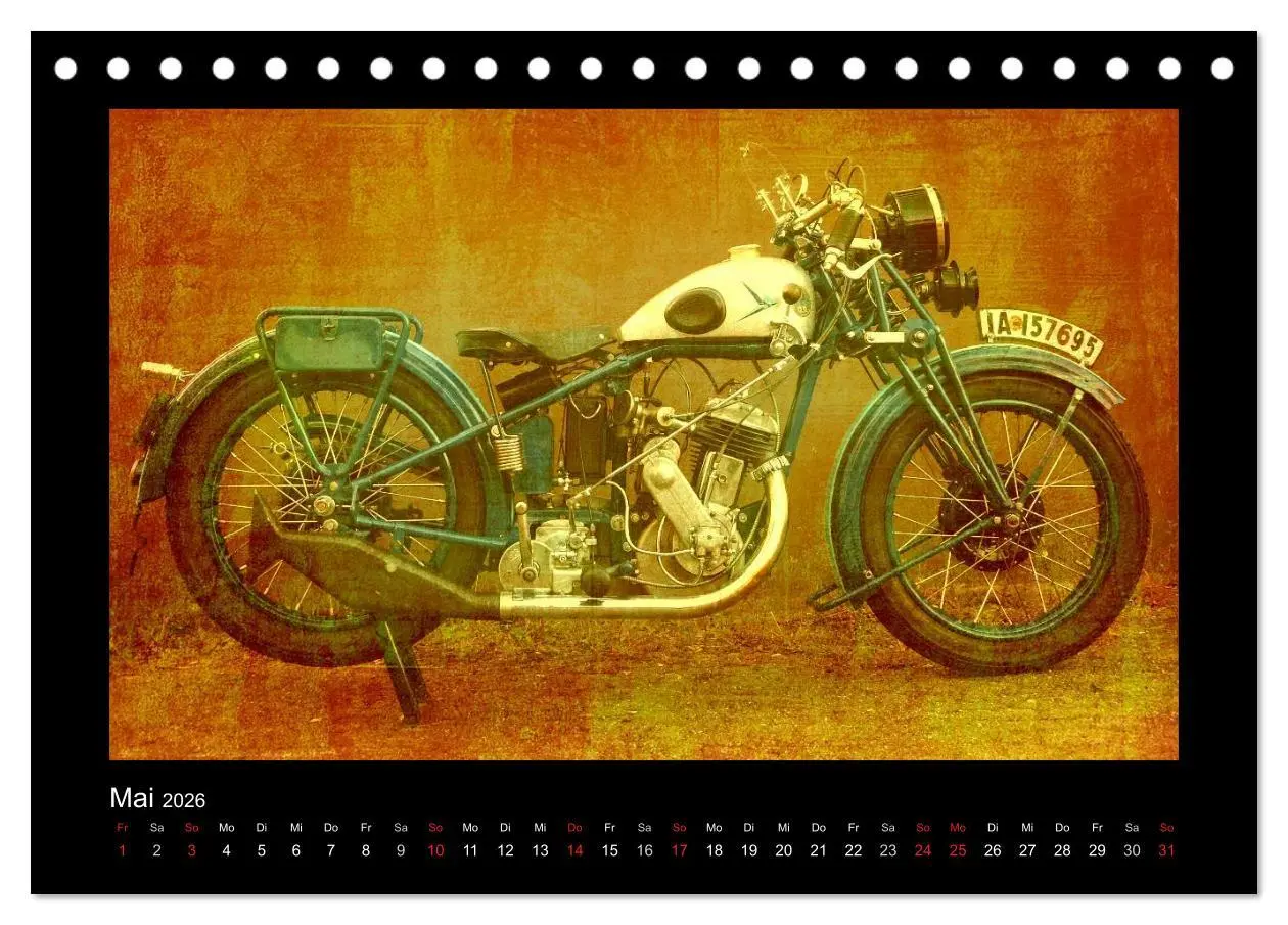 Bild: 9783516232691 | Motorrad Oldtimer (Tischkalender 2026 DIN A5 quer), CALVENDO...