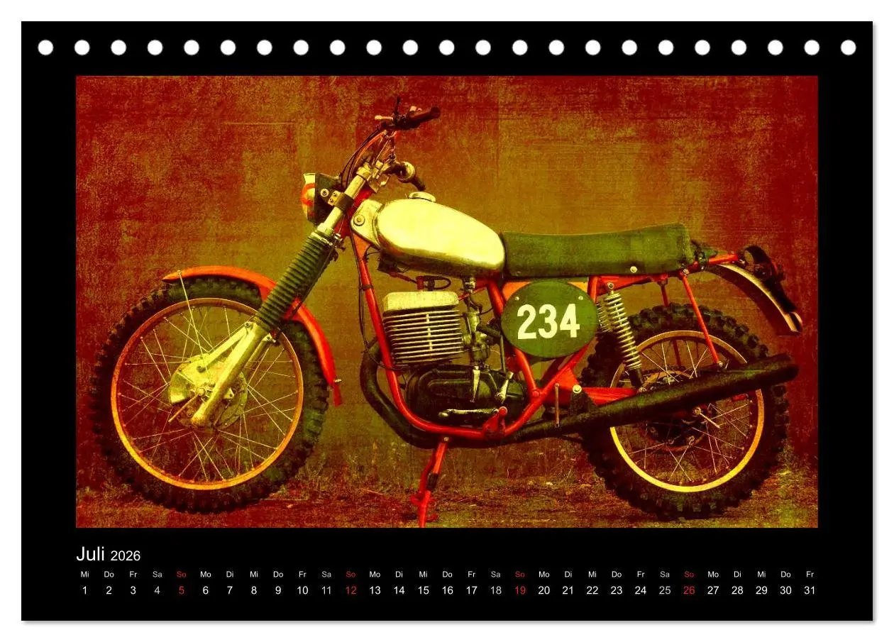 Bild: 9783516232691 | Motorrad Oldtimer (Tischkalender 2026 DIN A5 quer), CALVENDO...
