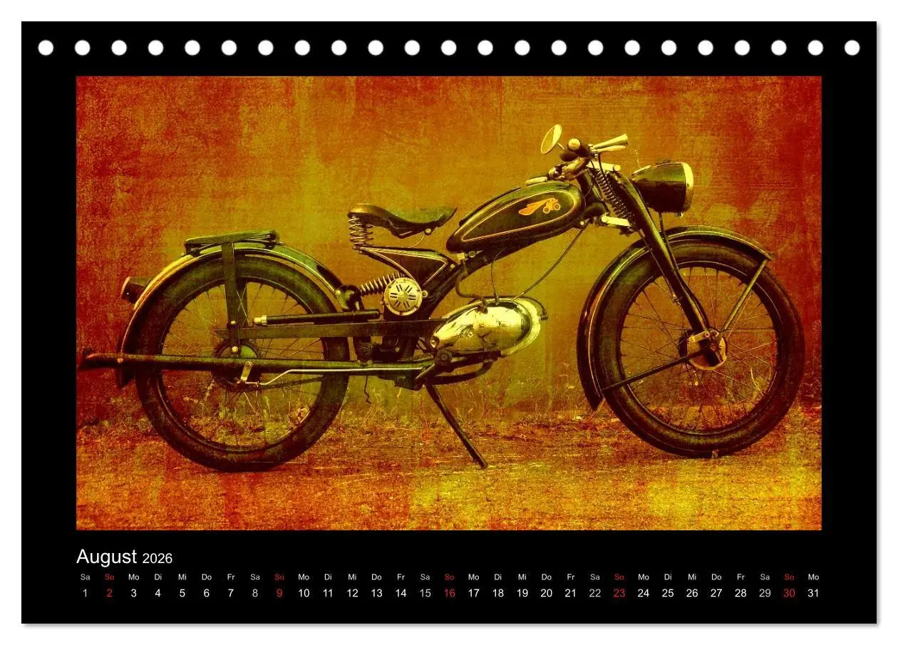 Bild: 9783516232691 | Motorrad Oldtimer (Tischkalender 2026 DIN A5 quer), CALVENDO...