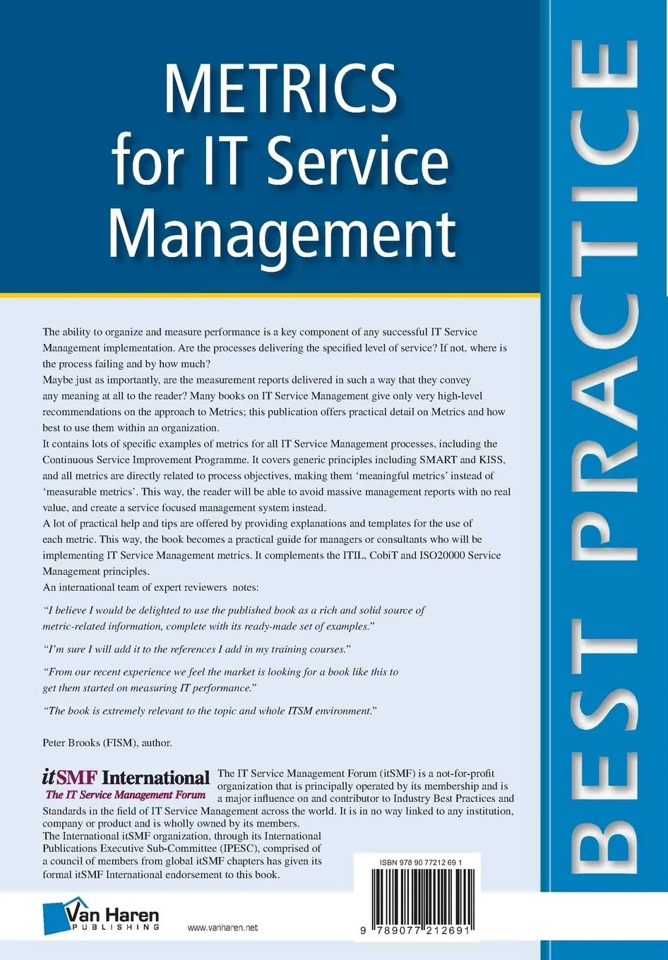 Rückseite: 9789077212691 | Metrics for IT Service Management | Peter Brooks | Taschenbuch | 2006