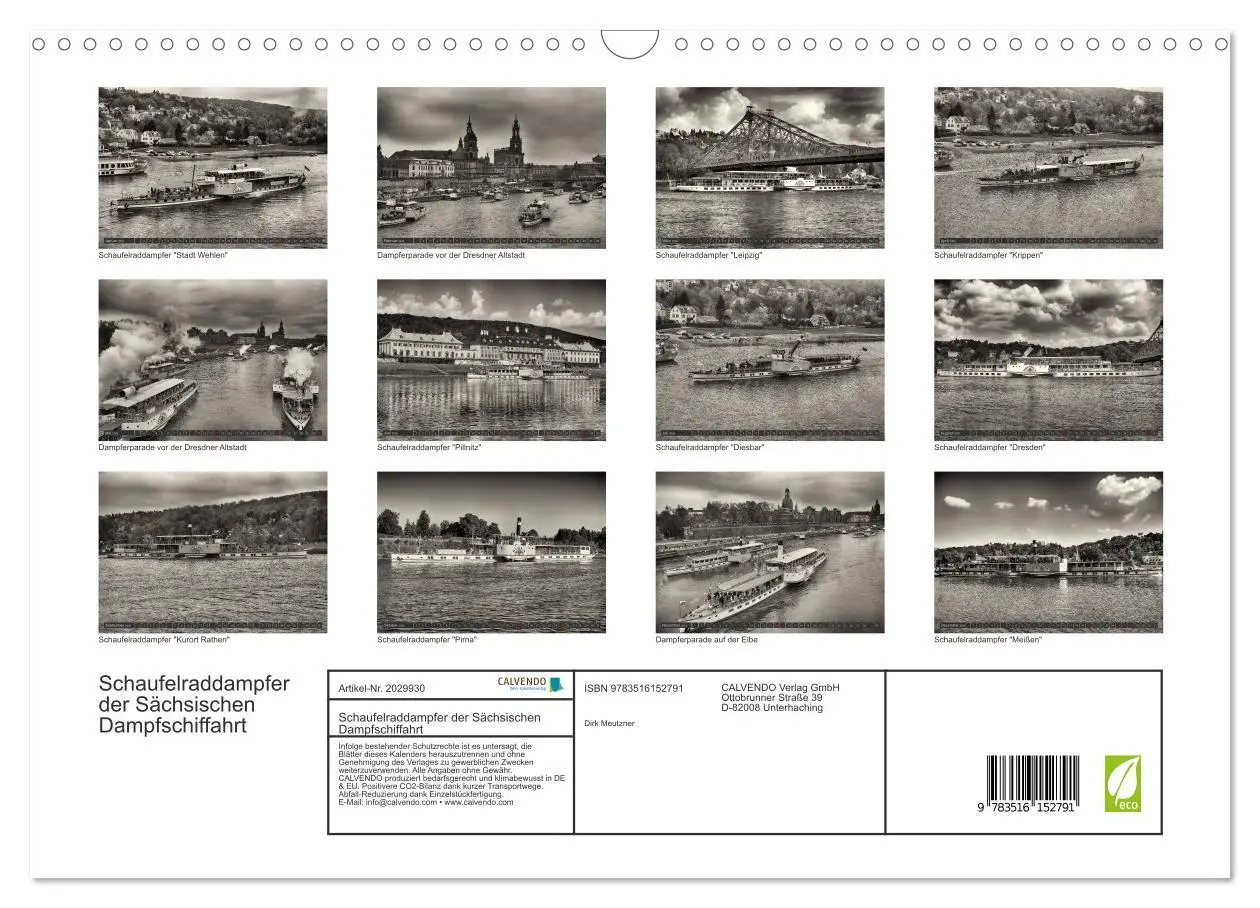 Bild: 9783516152791 | Schaufelraddampfer der Sächsischen Dampfschiffahrt (Wandkalender...