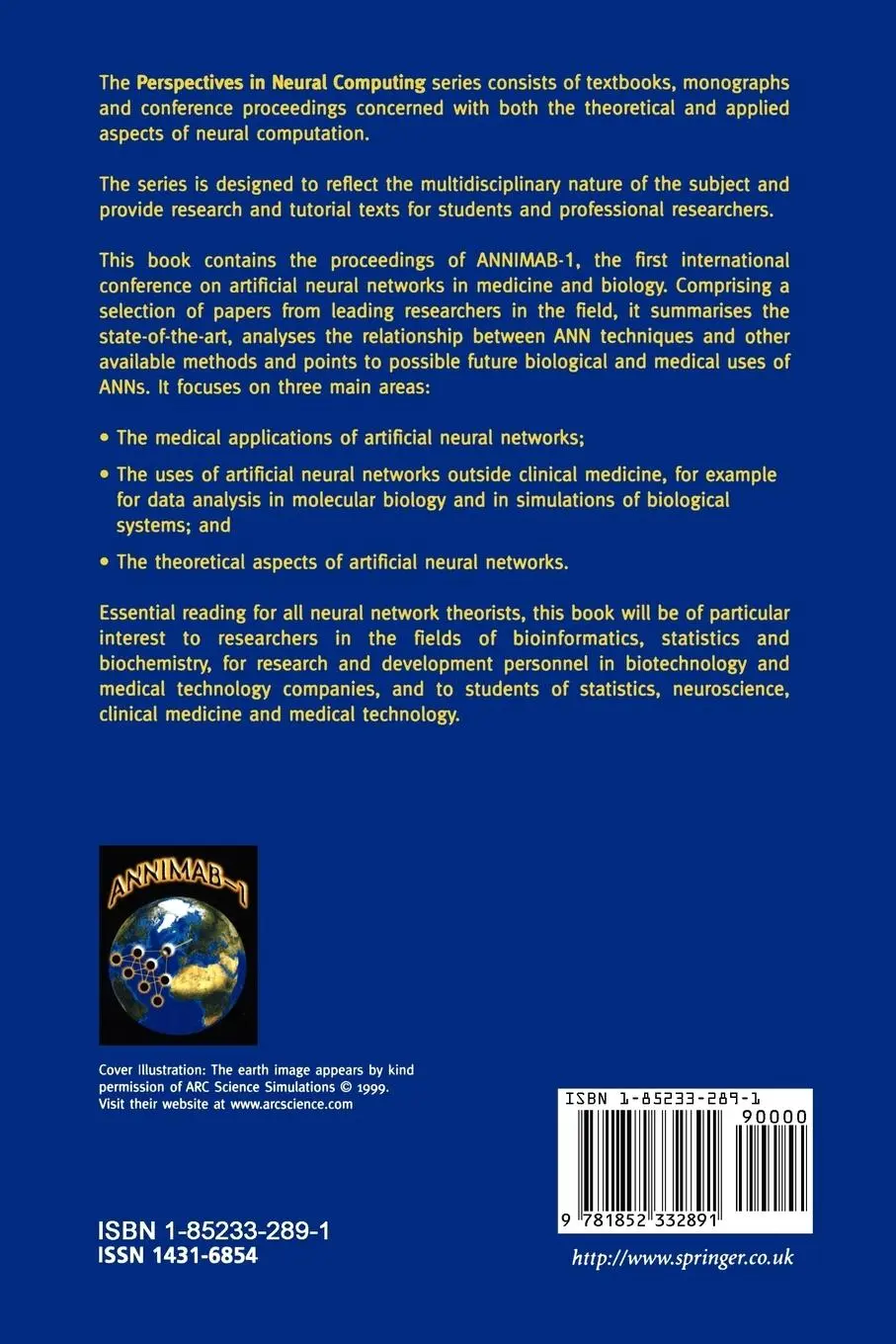 Rückseite: 9781852332891 | Artificial Neural Networks in Medicine and Biology | Malmgren (u. a.)