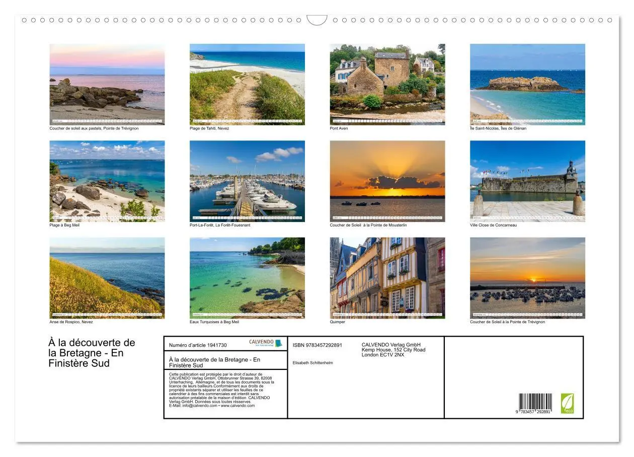 Bild: 9783457292891 | À la découverte de la Bretagne - En Finistère Sud (Calendrier mural...