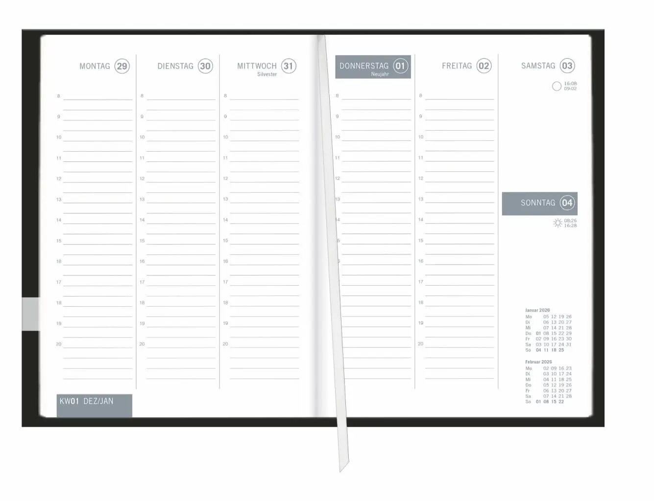 Bild: 9783756412891 | times&amp;more Kalenderbuch schwarz 2026 | Heye | Buch | Bürokalender Heye