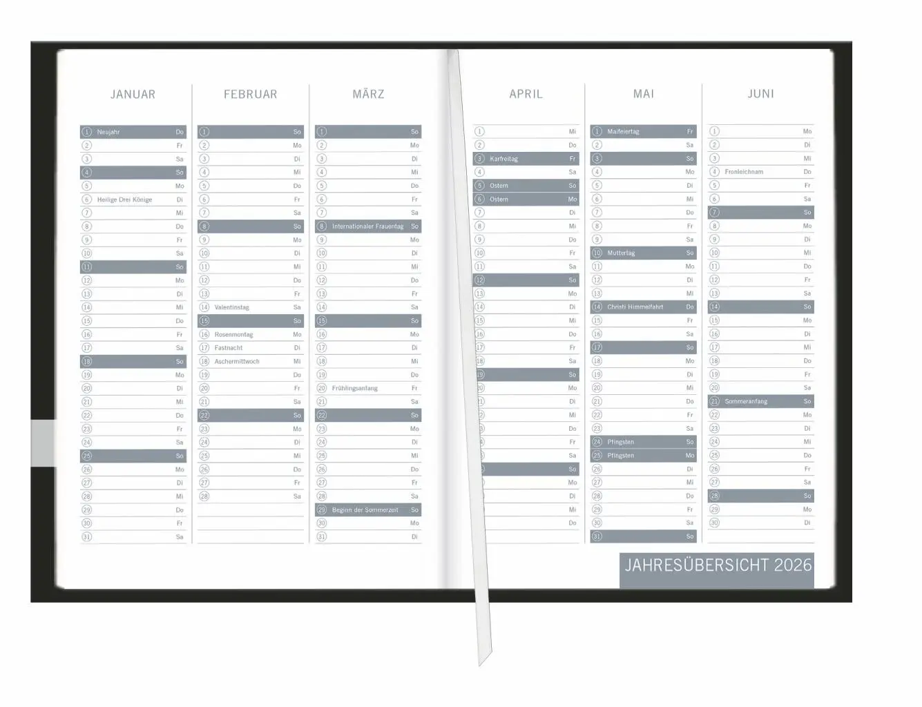 Bild: 9783756412891 | times&amp;more Kalenderbuch schwarz 2026 | Heye | Buch | Bürokalender Heye