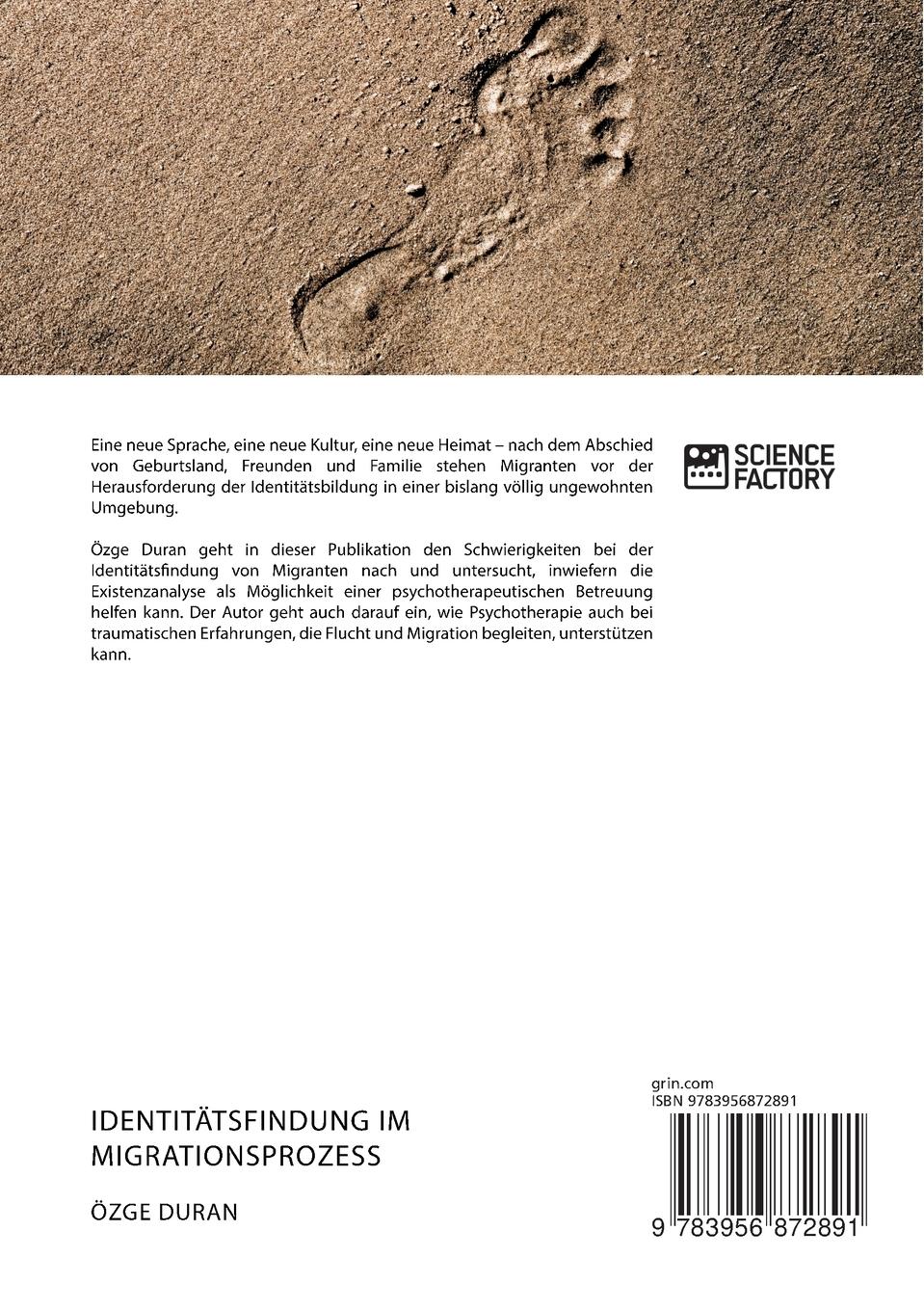 Rückseite: 9783956872891 | Identitätsfindung im Migrationsprozess. Existenzanalyse als...