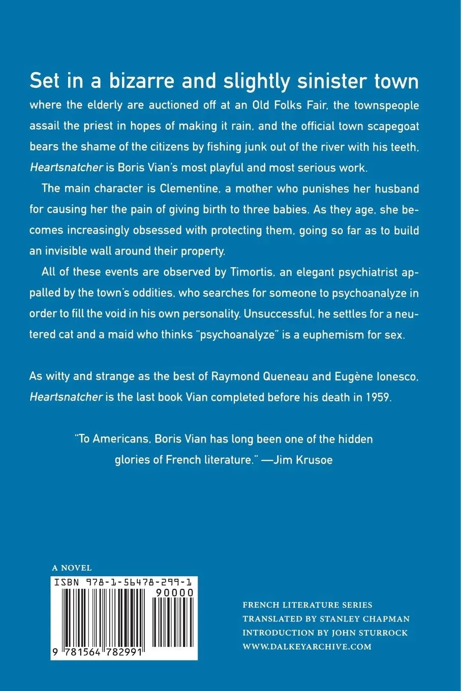 Rückseite: 9781564782991 | Heartsnatcher | Boris Vian | Taschenbuch | Kartoniert / Broschiert