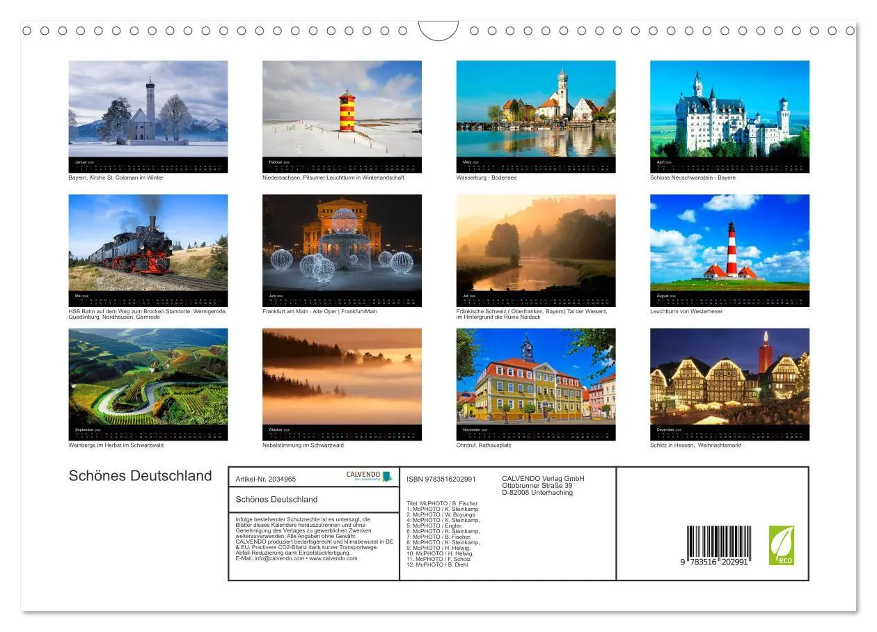 Bild: 9783516202991 | Schönes Deutschland (Wandkalender 2026 DIN A3 quer), CALVENDO...