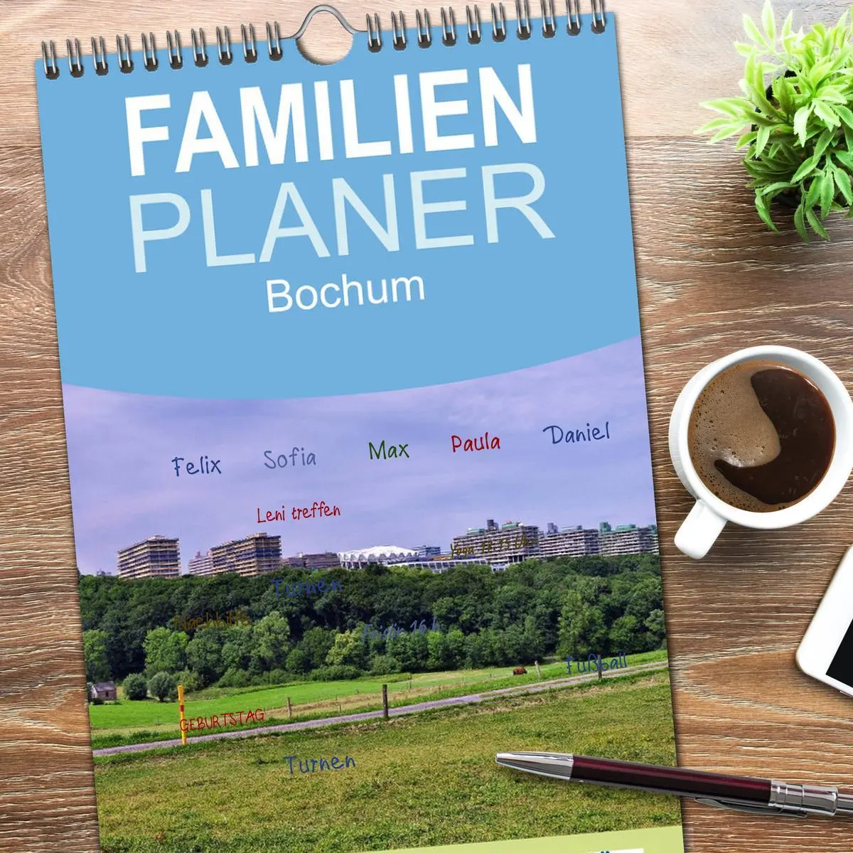 Bild: 9783516512991 | Familienplaner 2026 - Bochum mit 5 Spalten (Wandkalender, 21 x 45...