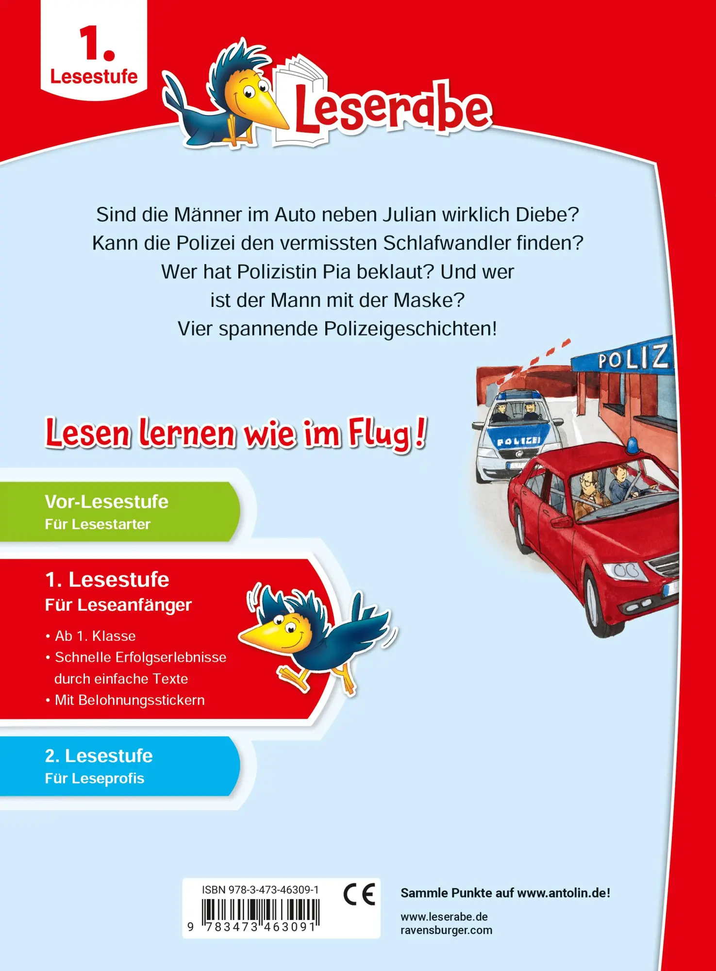 Rückseite: 9783473463091 | Leserabe 1. Lesestufe - Polizeigeschichten | Katja Reider | Buch