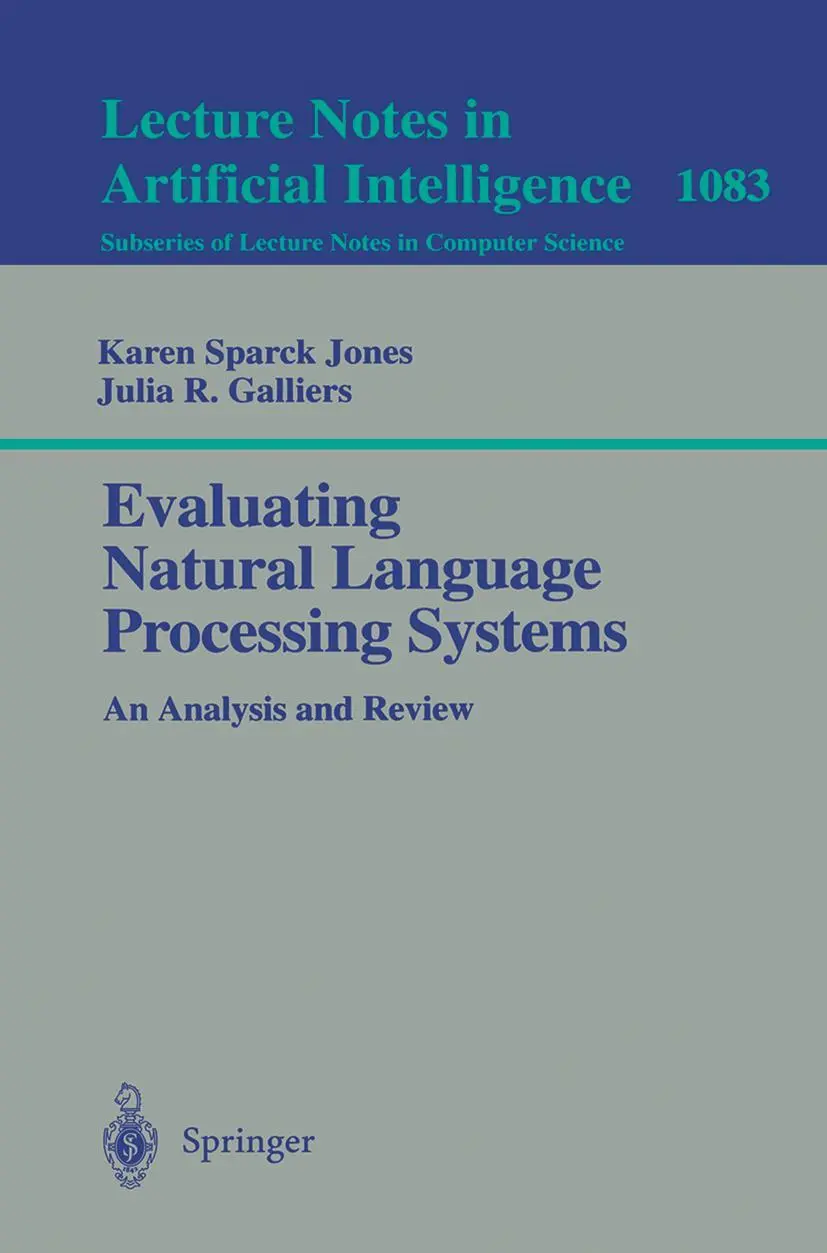 Cover: 9783540613091 | Evaluating Natural Language Processing Systems | Jones (u. a.) | Buch