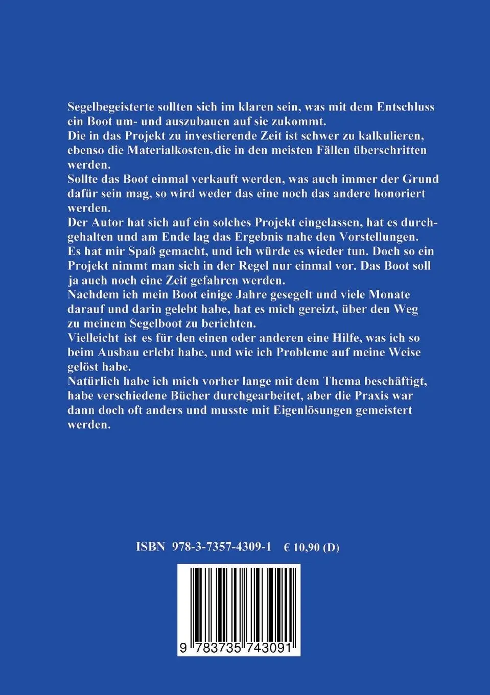 Rückseite: 9783735743091 | Mein Weg zum Segelboot | D. Puhan | Taschenbuch | 60 S. | Deutsch