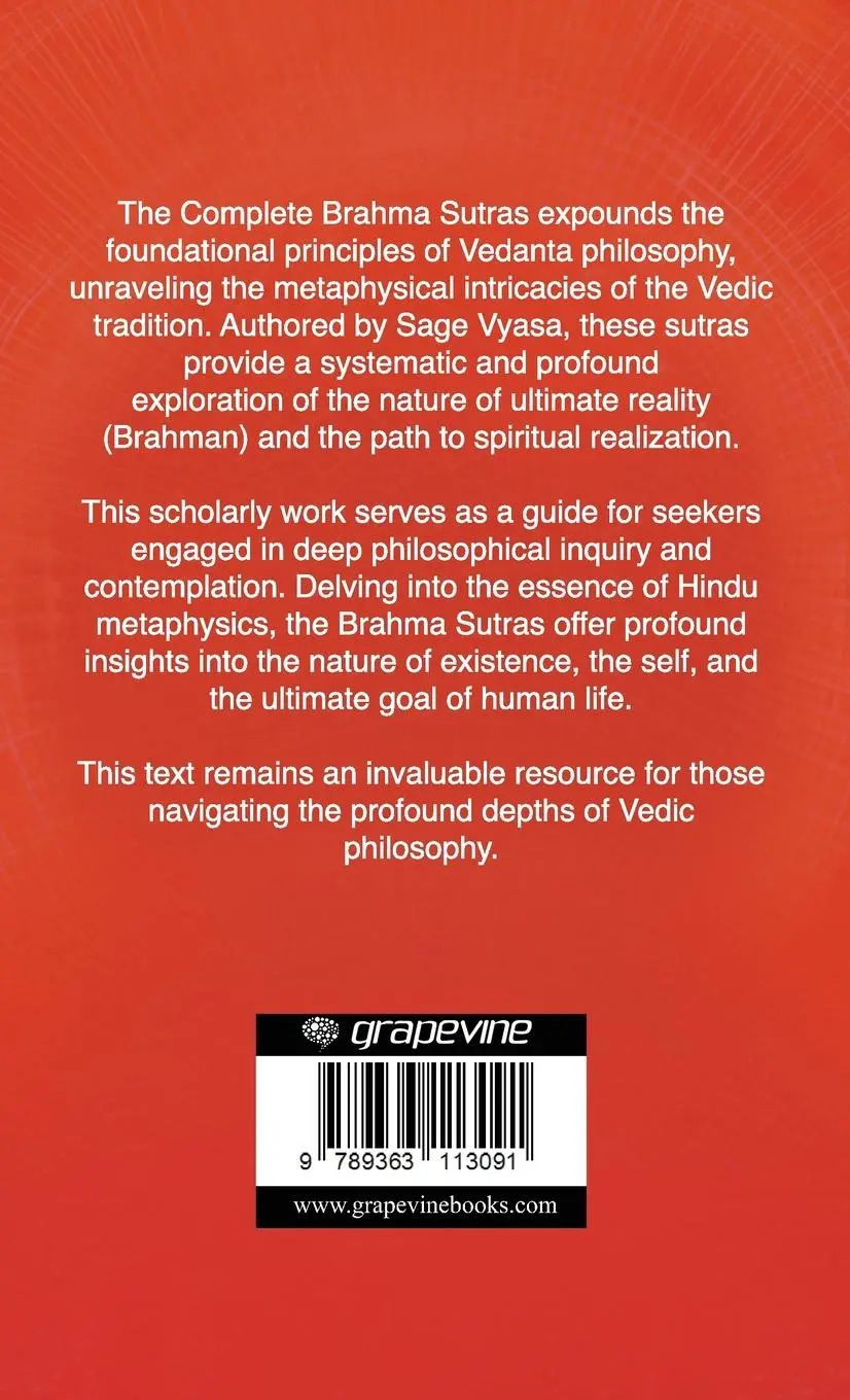Rückseite: 9789363113091 | The Complete Brahma Sutras | Swami Divyananda (u. a.) | Buch | 2025
