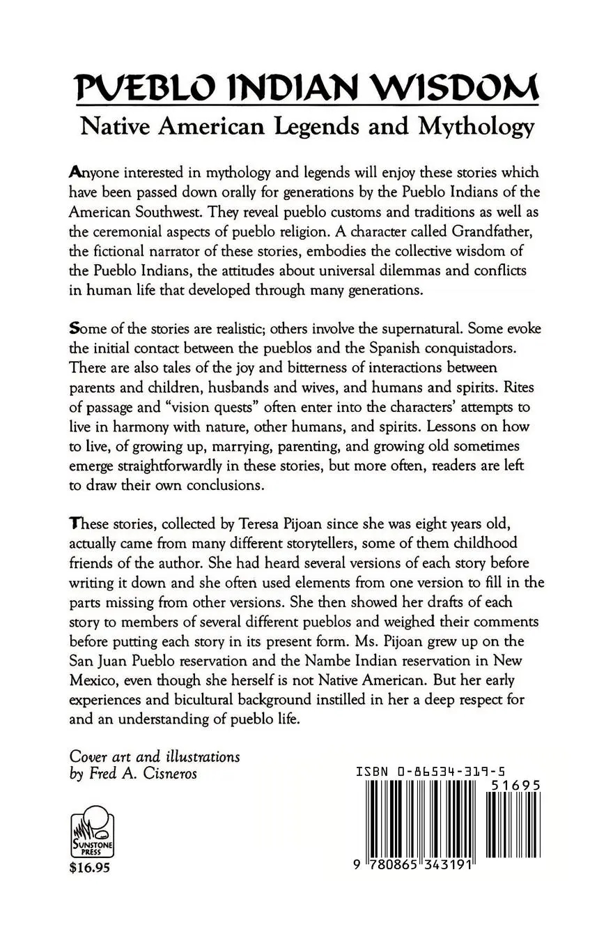 Rückseite: 9780865343191 | Pueblo Indian Wisdom | Native American Legends and Mythology | Pijoan