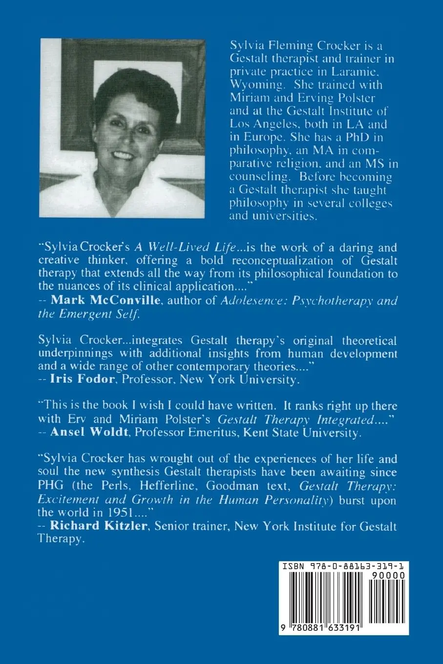 Rückseite: 9780881633191 | A Well-Lived Life | Essays in Gestalt Therapy | Sylvia F. Crocker