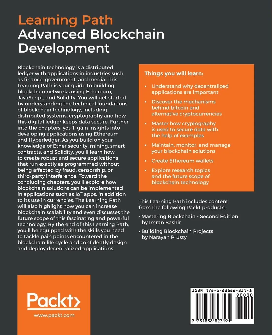 Rückseite: 9781838823191 | Advanced Blockchain Development | Imran Bashir (u. a.) | Taschenbuch