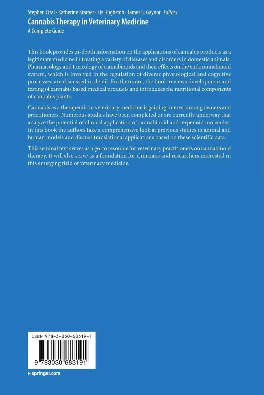 Rückseite: 9783030683191 | Cannabis Therapy in Veterinary Medicine | A Complete Guide | Buch