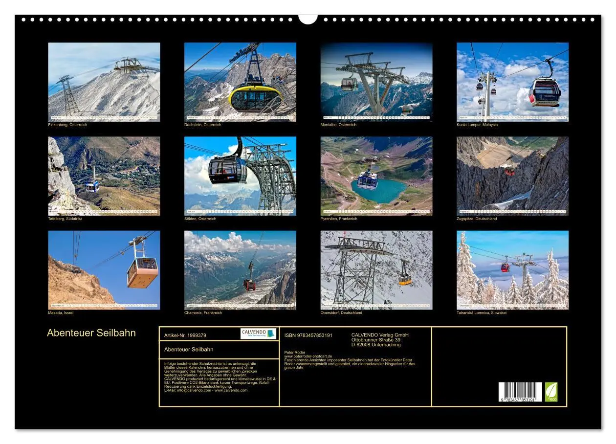 Bild: 9783457853191 | Abenteuer Seilbahn (Wandkalender 2026 DIN A2 quer), CALVENDO...