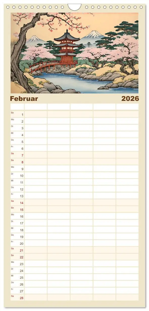 Bild: 9783516493191 | Familienplaner 2026 - Hanami in Japan mit 5 Spalten (Wandkalender,...