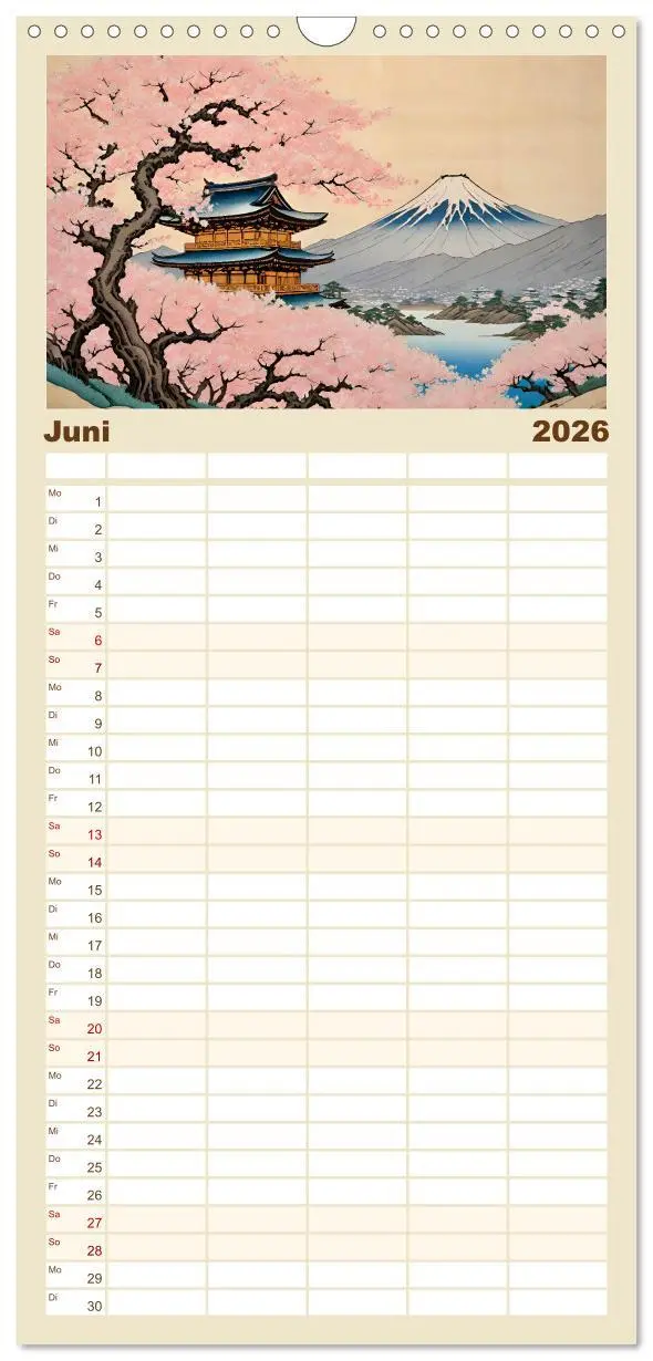 Bild: 9783516493191 | Familienplaner 2026 - Hanami in Japan mit 5 Spalten (Wandkalender,...