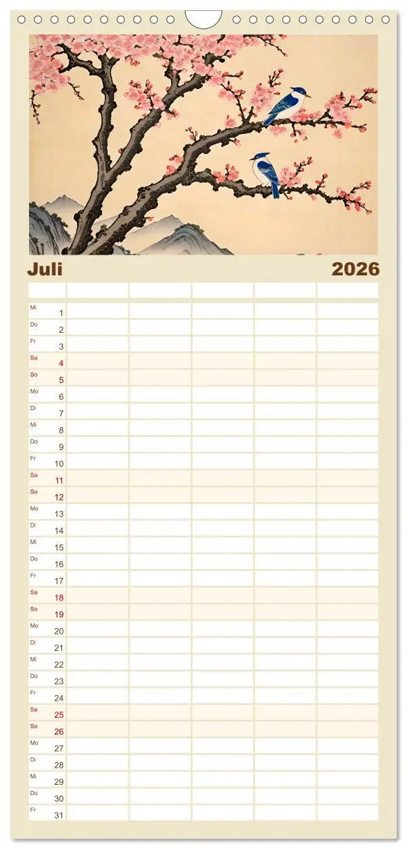 Bild: 9783516493191 | Familienplaner 2026 - Hanami in Japan mit 5 Spalten (Wandkalender,...