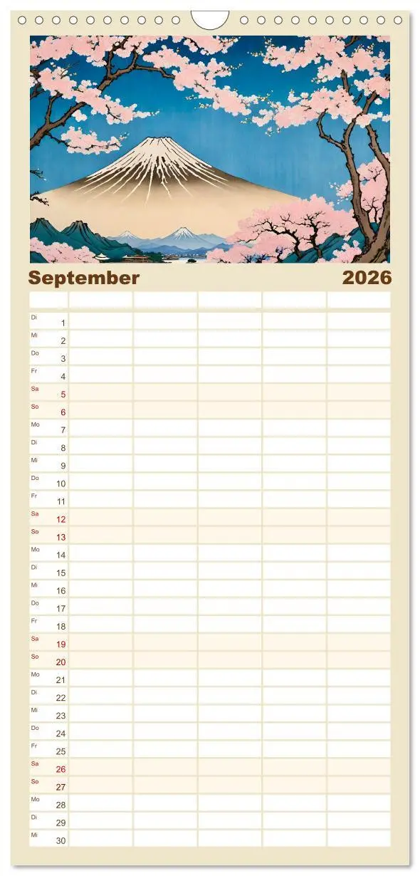 Bild: 9783516493191 | Familienplaner 2026 - Hanami in Japan mit 5 Spalten (Wandkalender,...