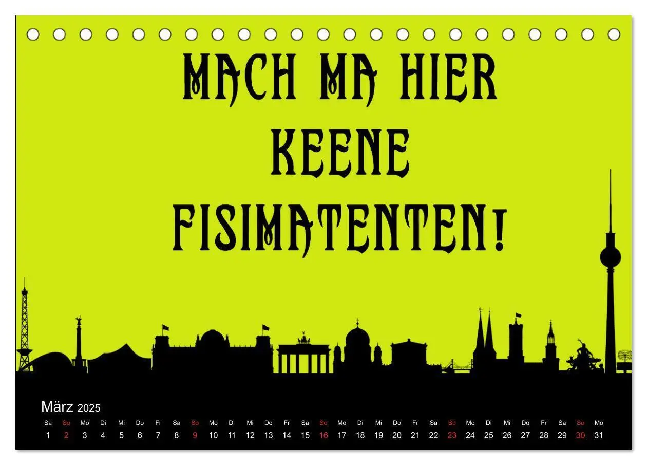 Bild: 9783383973291 | Berliner Mundart (Tischkalender 2025 DIN A5 quer), CALVENDO...