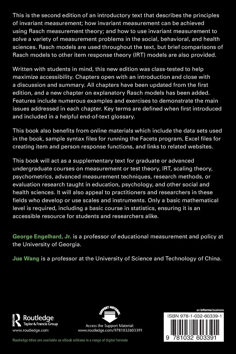 Rückseite: 9781032603391 | Invariant Measurement | George Engelhard Jr. (u. a.) | Taschenbuch