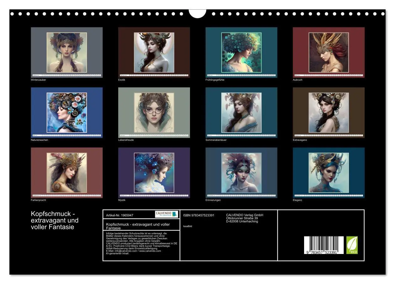 Bild: 9783457523391 | Kopfschmuck - extravagant und voller Fantasie (Wandkalender 2026...