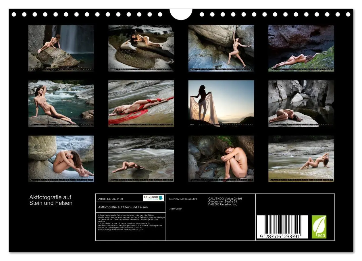 Bild: 9783516233391 | Aktfotografie auf Stein und Felsen (Wandkalender 2026 DIN A4 quer),...