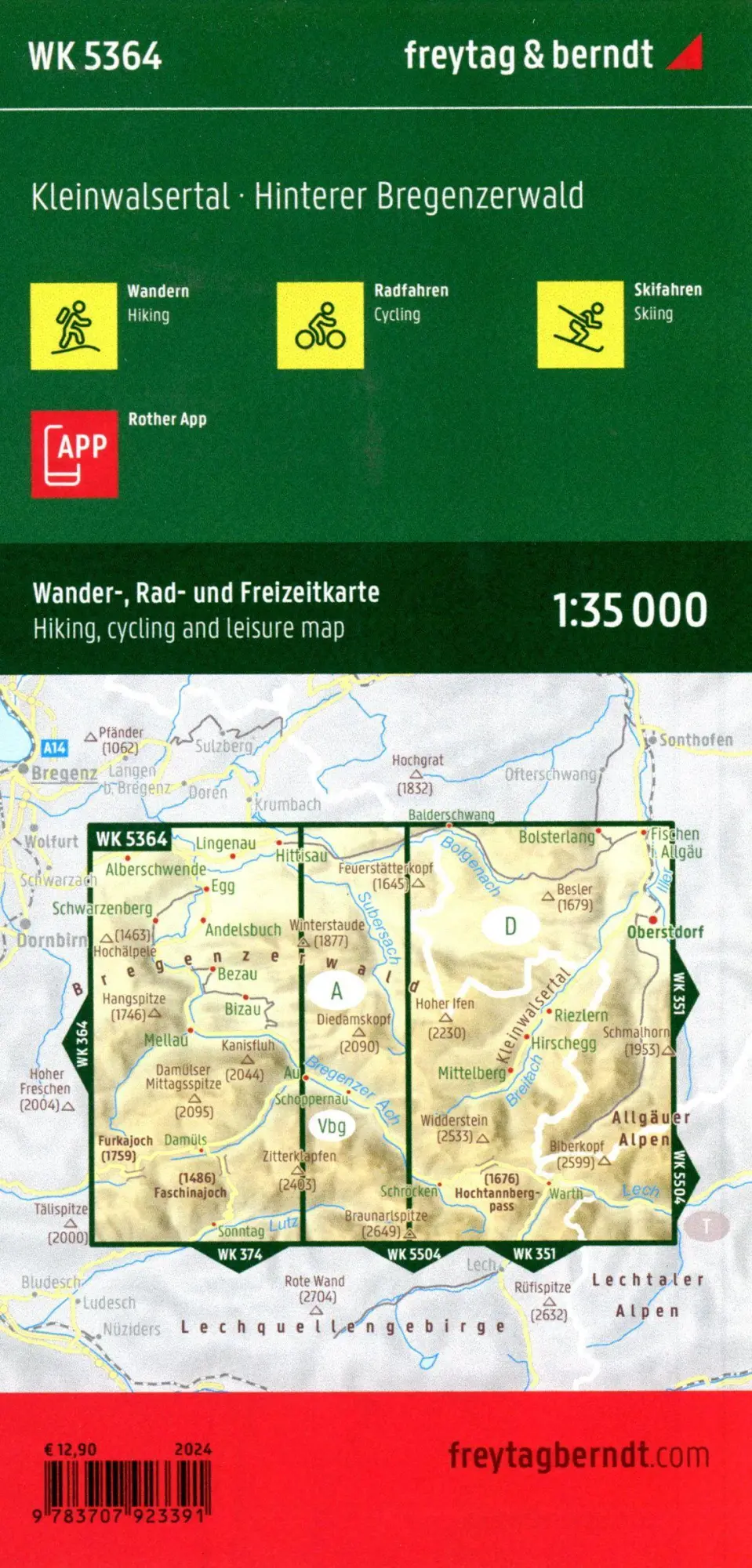 Bild: 9783707923391 | freytag &amp; berndt Wanderkarte WK 5364 Kleinwalsertal, Hinterer...