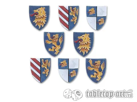 Cover: 704270723491 | Knight Shields Set 1 - Lions (8) | Tabletop-Art | EAN 704270723491