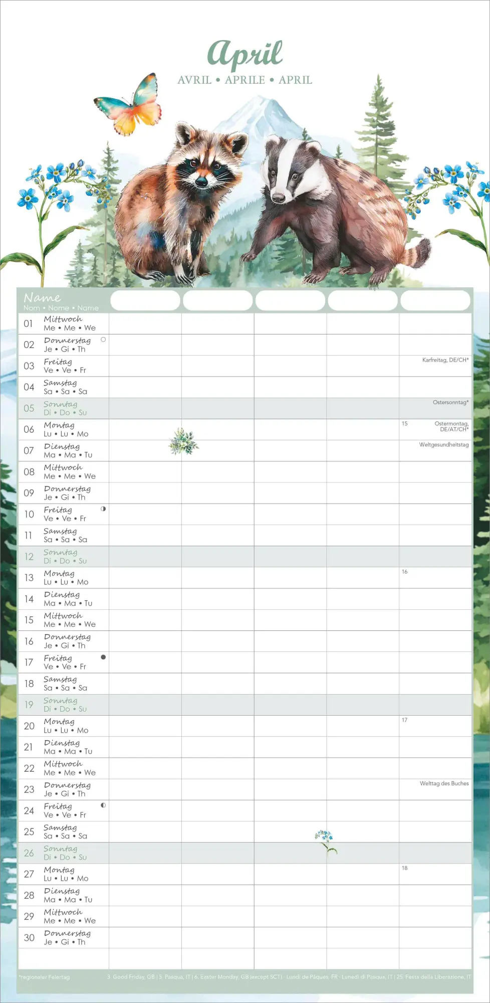 Bild: 4069095003491 | Familienplaner Tierzauber im Format 22 x 45 | Kalender | 19 S.