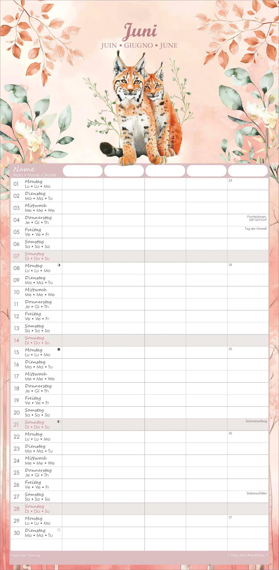 Bild: 4069095003491 | Familienplaner Tierzauber im Format 22 x 45 | Kalender | 19 S.