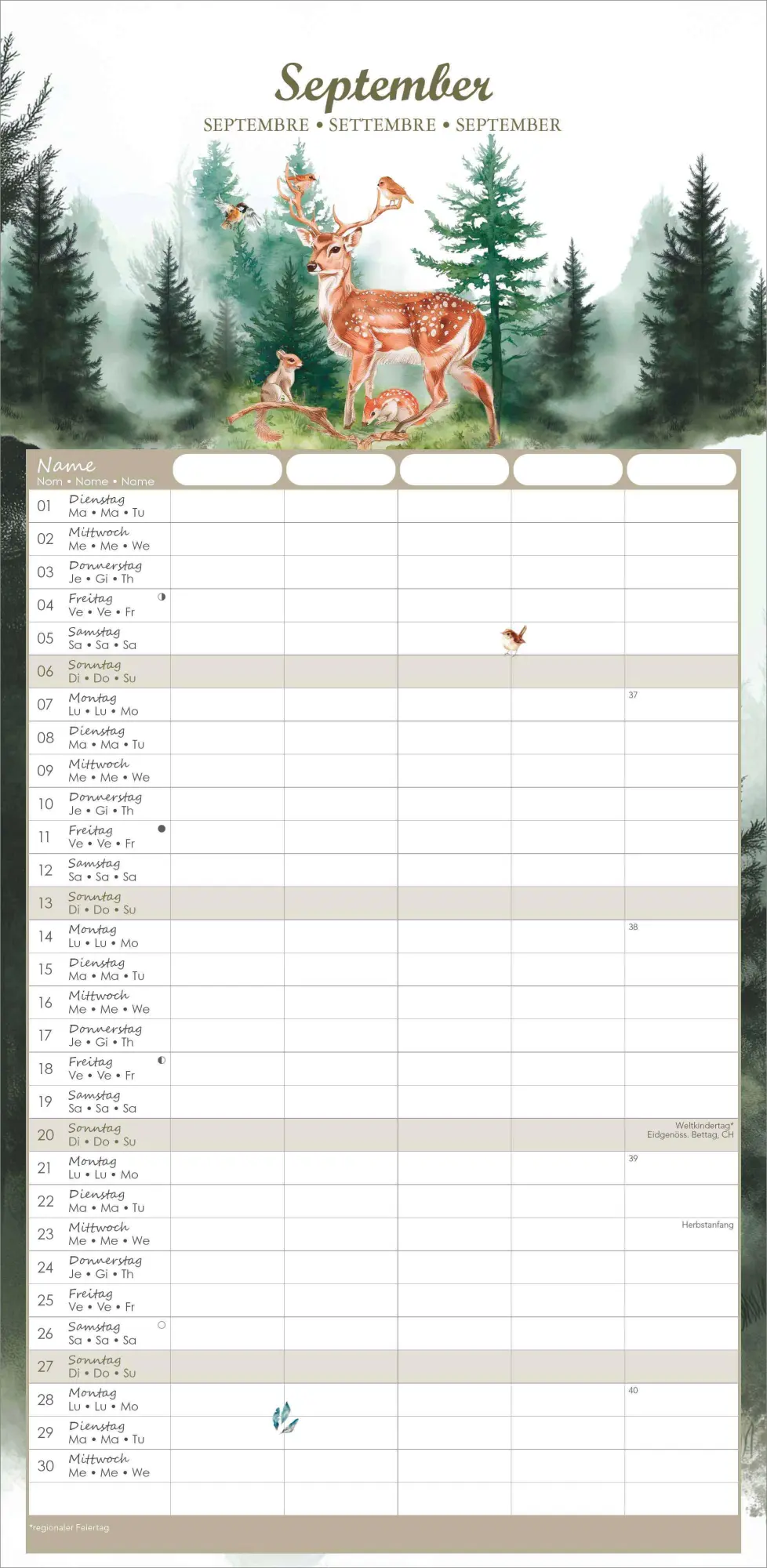 Bild: 4069095003491 | Familienplaner Tierzauber im Format 22 x 45 | Kalender | 19 S.