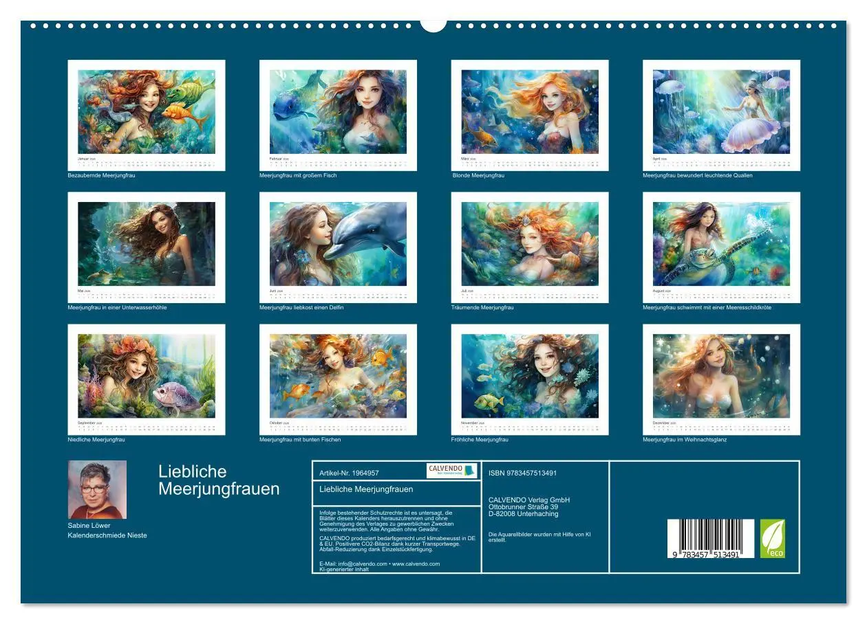 Bild: 9783457513491 | Liebliche Meerjungfrauen (hochwertiger Premium Wandkalender 2026...