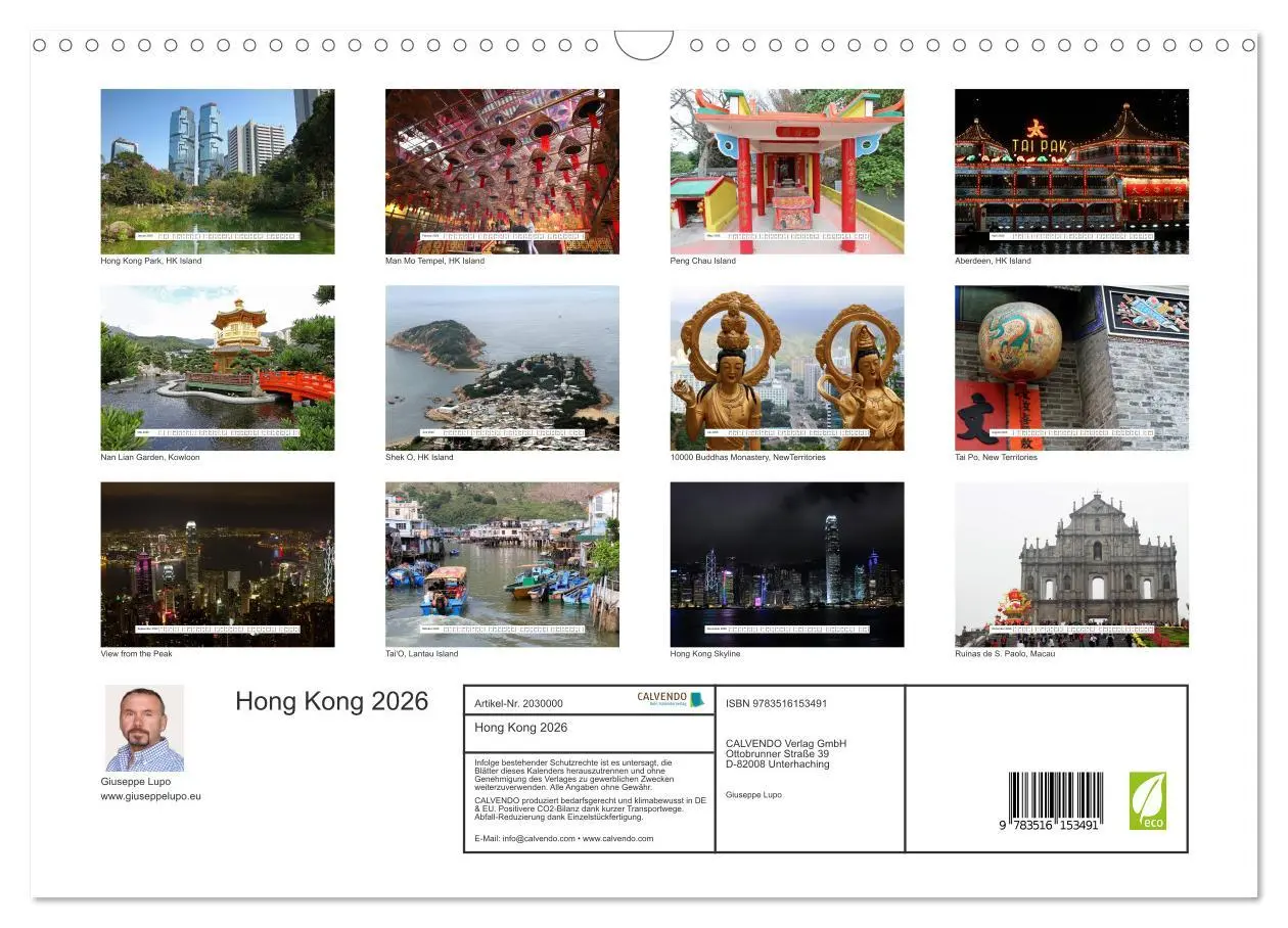 Bild: 9783516153491 | Hong Kong 2026 (Wandkalender 2026 DIN A3 quer), CALVENDO...