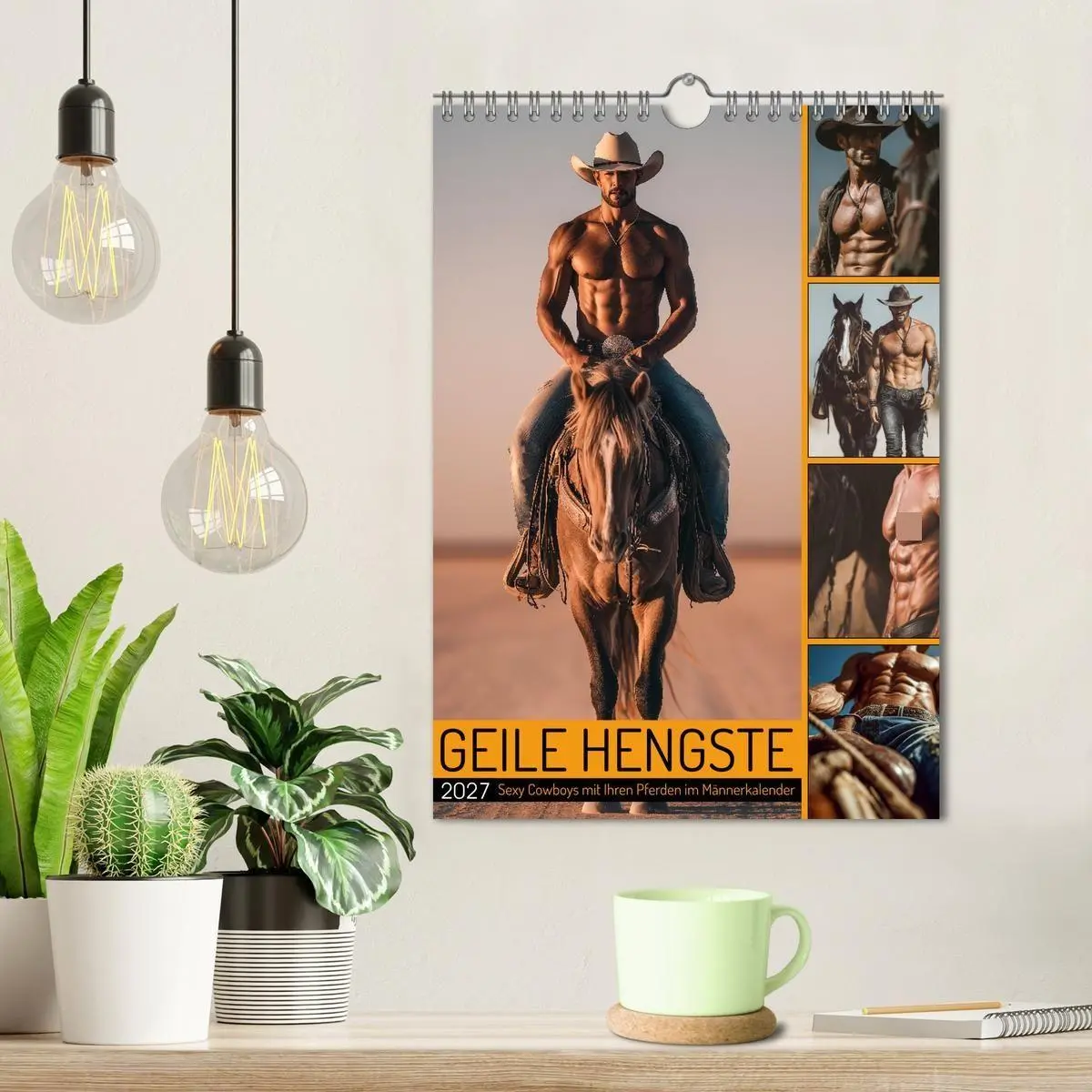 Bild: 9783516913491 | GEILE HENGSTE - Sexy Cowboys mit Ihren Pferden im Männerkalender...