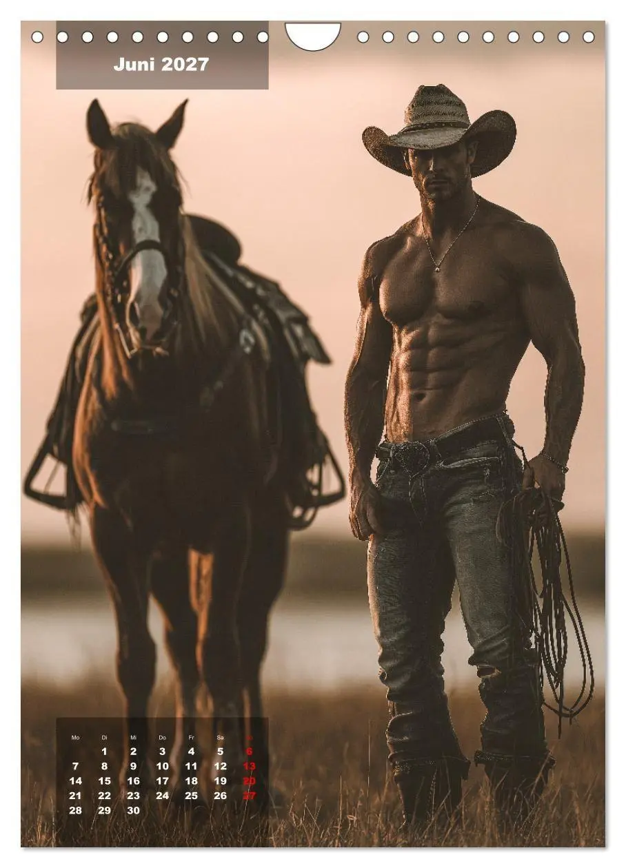 Bild: 9783516913491 | GEILE HENGSTE - Sexy Cowboys mit Ihren Pferden im Männerkalender...