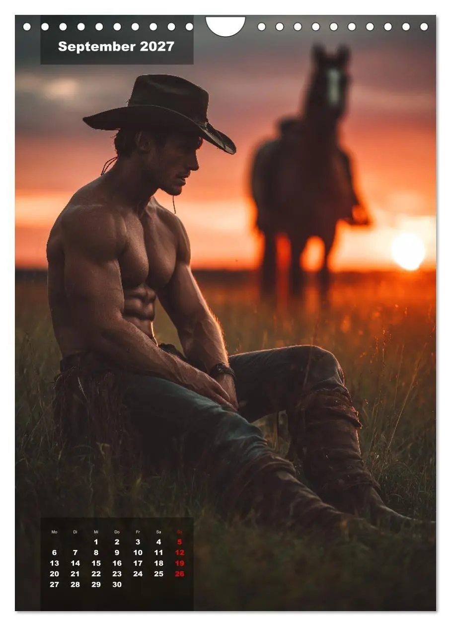 Bild: 9783516913491 | GEILE HENGSTE - Sexy Cowboys mit Ihren Pferden im Männerkalender...