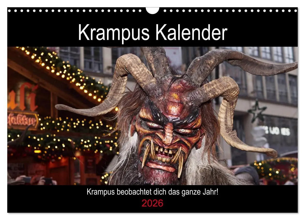 Cover: 9783457743591 | Krampus Kalender 2026 (Wandkalender 2026 DIN A3 quer), CALVENDO...