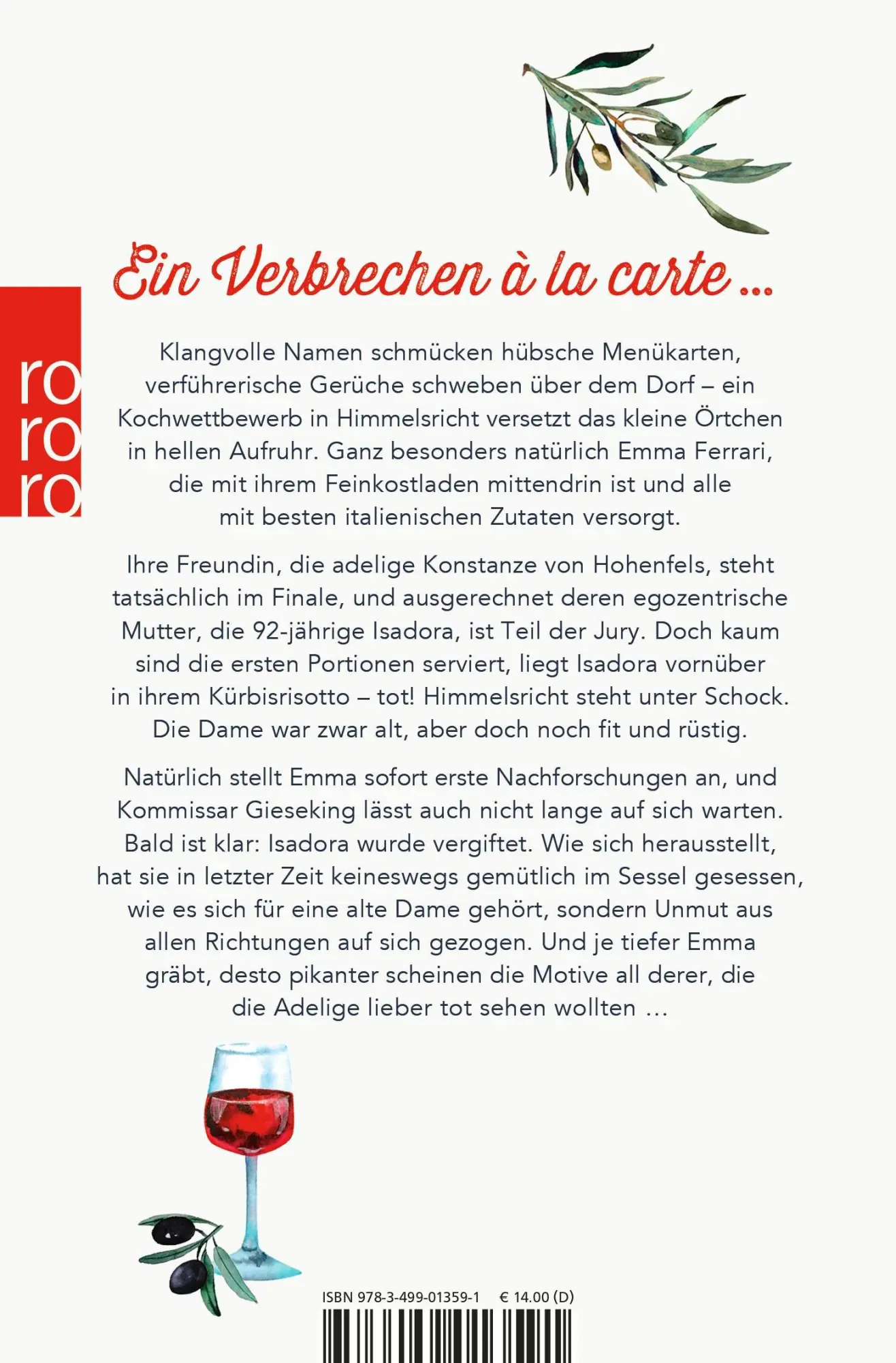 Rückseite: 9783499013591 | Mord nach Rezept | Der zweite Fall für Emma Ferrari | Sabine Steck