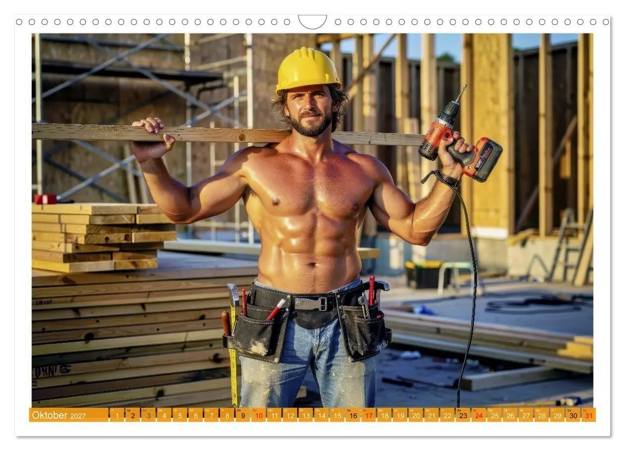 Bild: 9783516763591 | Sexy - Männer vom Bau (Wandkalender 2027 DIN A3 quer), CALVENDO...
