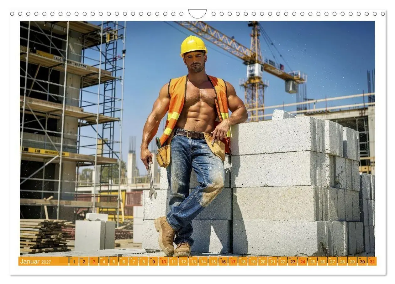 Bild: 9783516763591 | Sexy - Männer vom Bau (Wandkalender 2027 DIN A3 quer), CALVENDO...