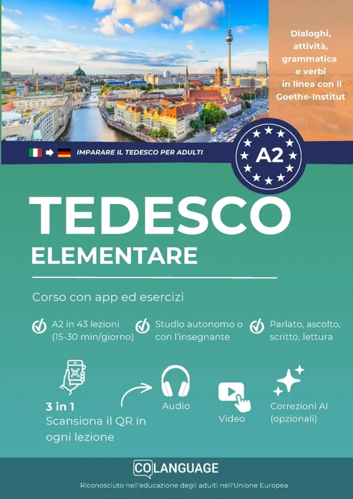 Cover: 9791388253591 | Imparare il tedesco A2 elementare: corso con app ed esercizi | Academy