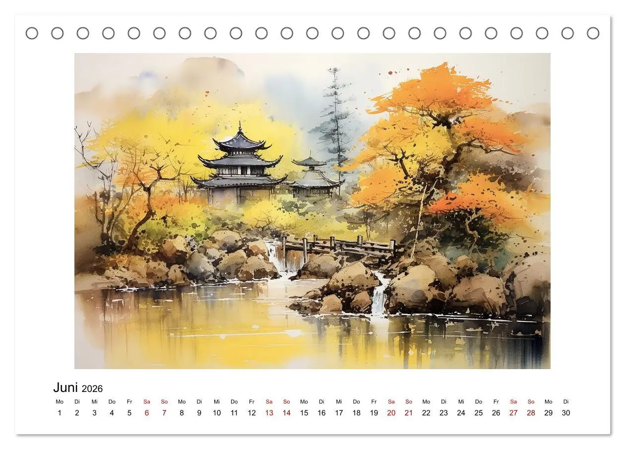 Bild: 9783457283691 | Heiwa - Friedliche Aquarelle im japanischen Stil (Tischkalender...