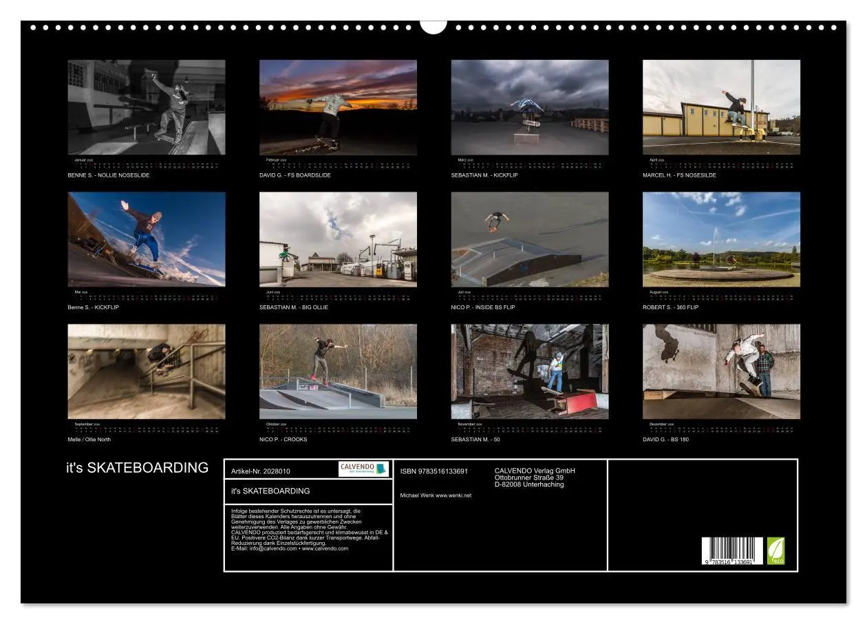 Bild: 9783516133691 | it's SKATEBOARDING (Wandkalender 2026 DIN A2 quer), CALVENDO...