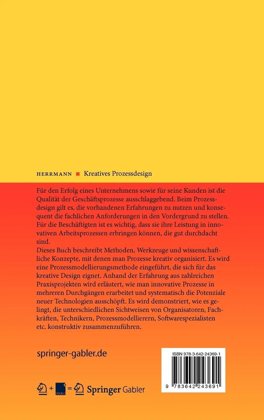 Rückseite: 9783642243691 | Kreatives Prozessdesign | Thomas Herrmann | Buch | xi | Deutsch | 2012