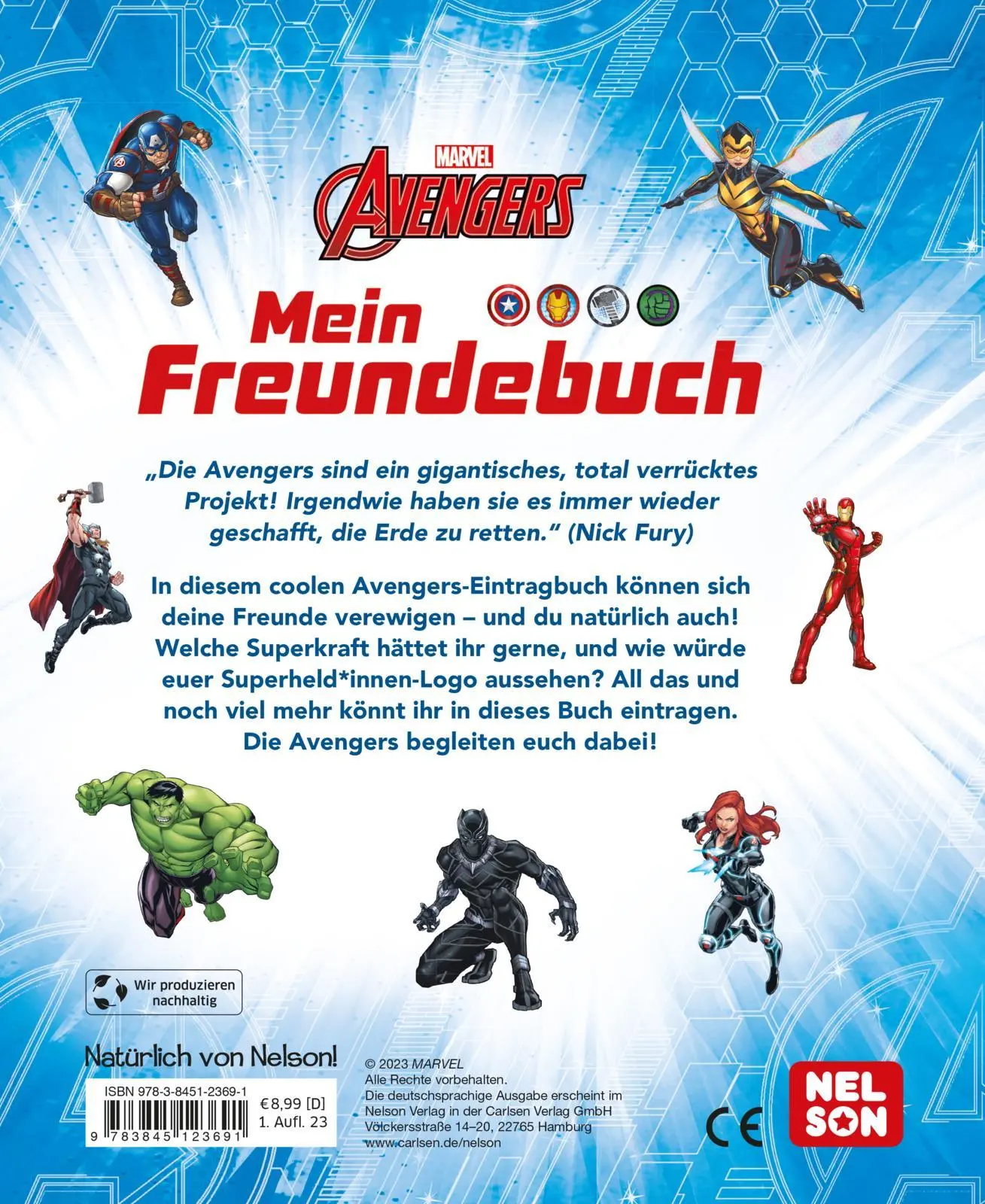 Rückseite: 9783845123691 | Marvel Avengers: Mein Freundebuch | Buch | MARVEL | 64 S. | Deutsch