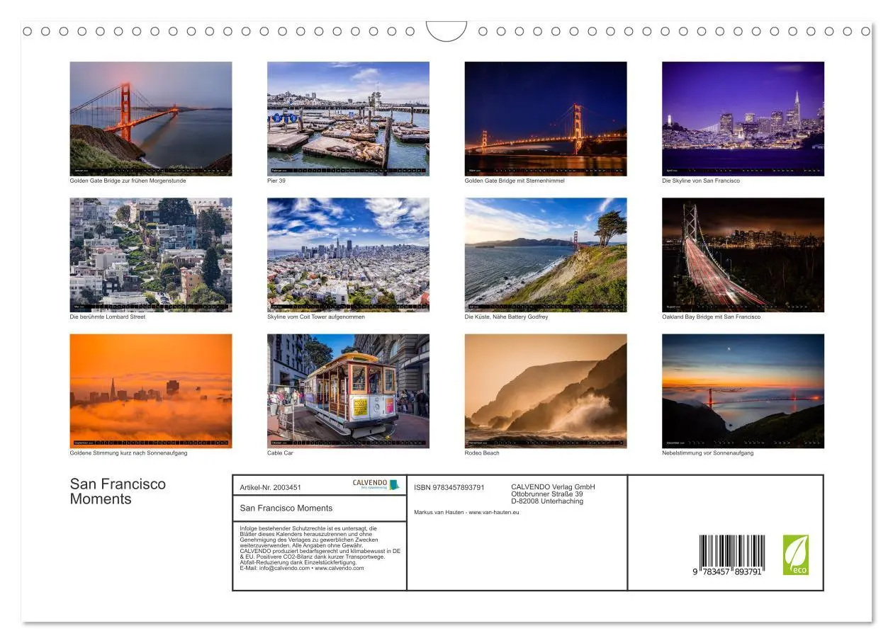 Bild: 9783457893791 | San Francisco Moments (Wandkalender 2026 DIN A3 quer), CALVENDO...
